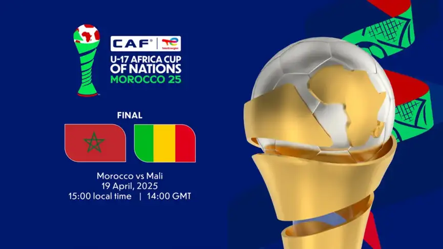 Finale de la CAN U17 CAF TotalEnergies entre le Maroc et le Mali : coup d’envoi à 15h00 le samedi 19 avril.